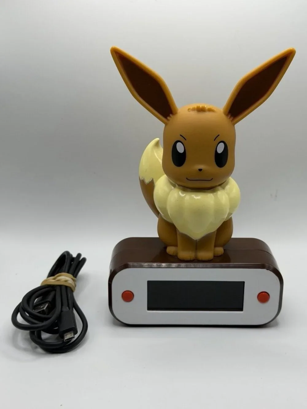 2018 Teknofun Pokemon Eevee Light Up Alarm Clock with Charger Tested Works